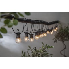 Light string - 8 meters ljusslinga med 20st LED-lampor i form av glödlampor (fyndvara)
