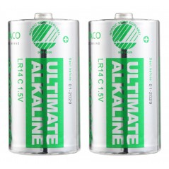 Deltaco Ultimate Alkaline C-batterier LR14 2-pack