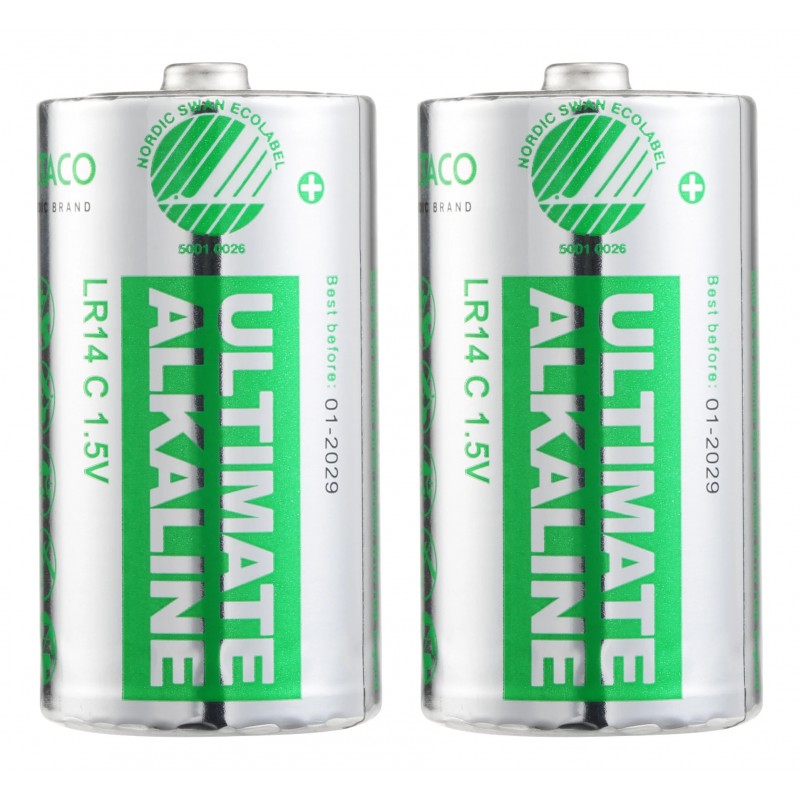 Battery & Battery testers - Deltaco Ultimate Alkaline C-batterier LR14 2-pack