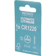 Deltaco Ultimate Lithium CR1220 3V knappcellsbatteri 1-pack