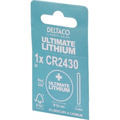 Deltaco Ultimate Lithium CR2430 3V knappcellsbatteri 1-pack