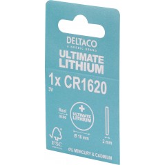 Deltaco Ultimate Lithium CR1620 3V knappcellsbatteri 1-pack