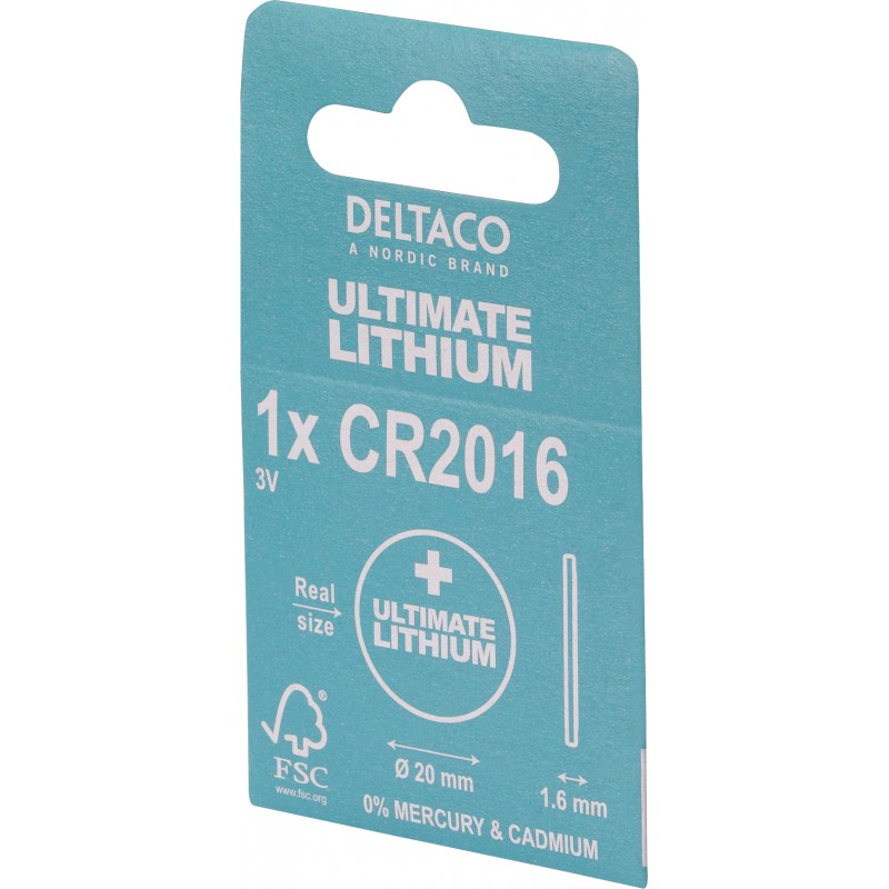 Battery & Battery testers - Deltaco Ultimate Lithium CR2016 3V knappcellsbatteri 1-pack