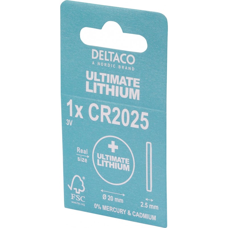 Battery & Battery testers - Deltaco Ultimate Lithium CR2025 3V knappcellsbatteri 1-pack