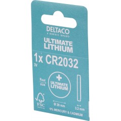 Deltaco Ultimate Lithium CR2032 3V knappcellsbatteri 1-pack