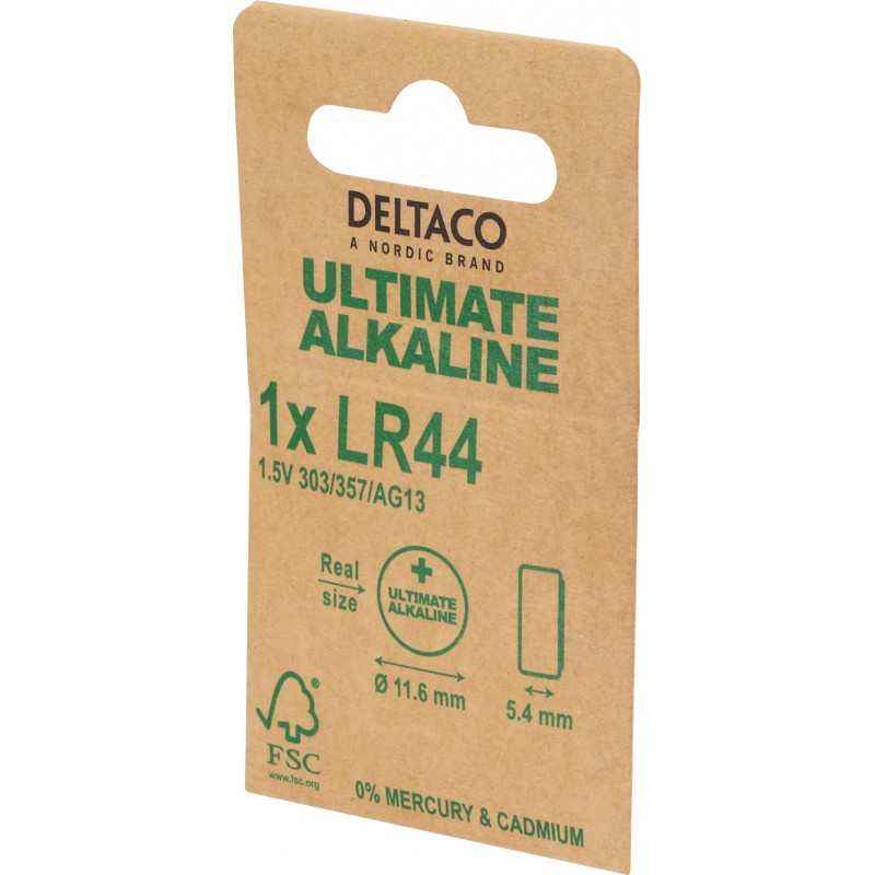 Battery & Battery testers - Deltaco Ultimate Alkaline LR44 1.5V knappcellsbatteri 1-pack