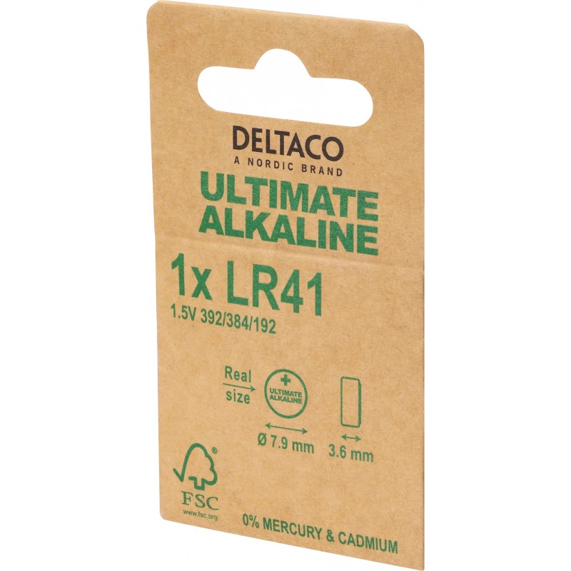 Battery & Battery testers - Deltaco Ultimate Alkaline LR41 1.5V knappcellsbatteri 1-pack
