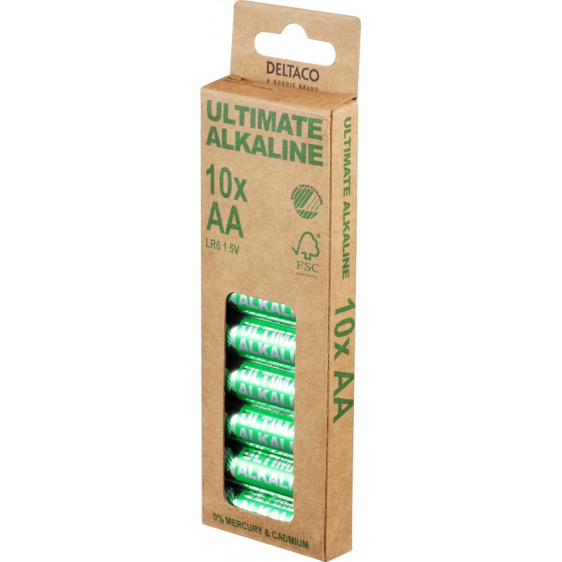 Battery & Battery testers - Deltaco Ultimate alkaliska AA-batterier LR6 1.5V i 10-pack