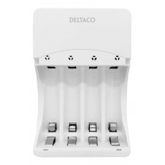 Deltaco USB-driven batteriladdare Ni-Mh för AA & AAA-batterier (10-12 timmar)