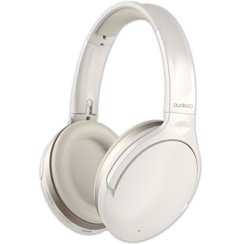 Noise Cancelling Earphones - Audeeo bluetooth-hörlurar med aktiv brusreducering ANC vit/svart