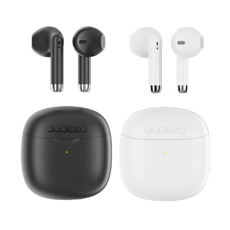 In-ear - Audeeo True Wireless headset och hörlurar earbuds svart/vit