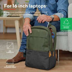 Computer backpack - Trust Lisboa datorryggsäck för bärbar dator 15-16" grön