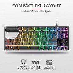 Backlit Gaming Keyboards - Trust GXT 833 Thado TKL kompakt gamingtangentbord med belysning (svart)