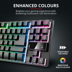 Backlit Gaming Keyboards - Trust GXT 833 Thado TKL kompakt gamingtangentbord med belysning (svart)
