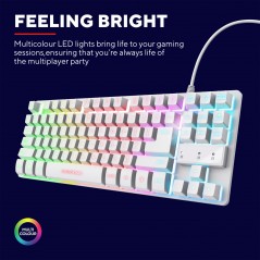 Backlit Gaming Keyboards - Trust GXT 833W Thado TKL kompakt gamingtangentbord med belysning (vit)