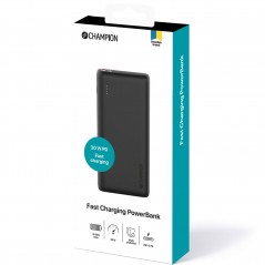 Portable Batteries - Champion powerbank 20 000 mAh 1xUSB-C 2xUSB-A och 30W laddning