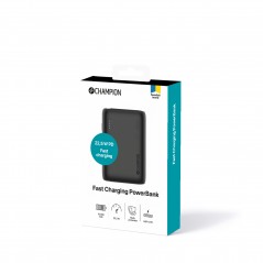 Portable Batteries - Champion ultrakompakt powerbank 10 000 mAh 1xUSB-C 1xUSB-A och 22.5W laddning