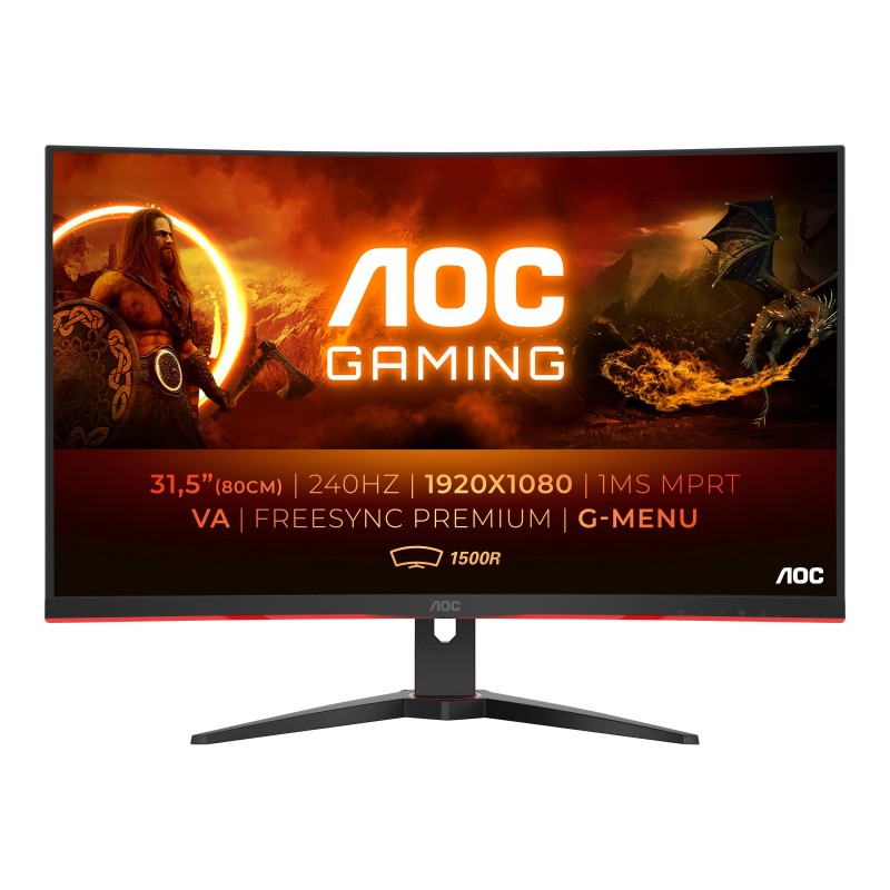 Computer monitor 25" or larger - AOC 32" Curved 240 Hz Gaming-skärm