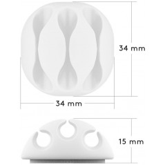 Cabelholder - Kabelhållare med 3 kabelrännor i 4-pack
