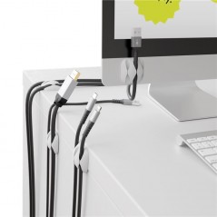 Cabelholder - Kabelhållare med 3 kabelrännor i 4-pack