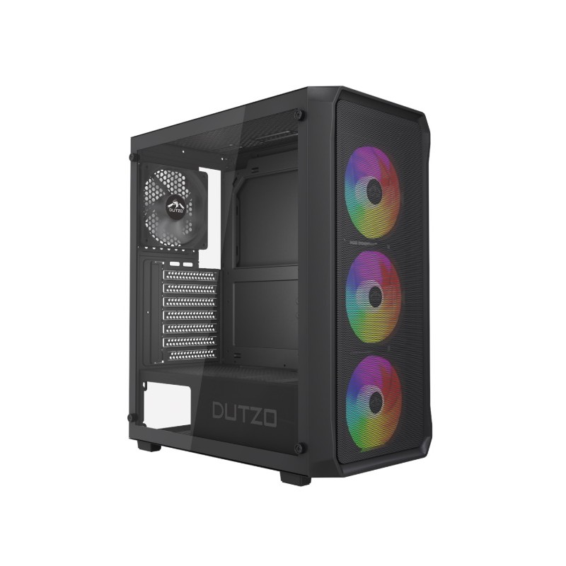 Components - Dutzo C321 Midi Tower-chassi med sida i härdat glas och ARGB