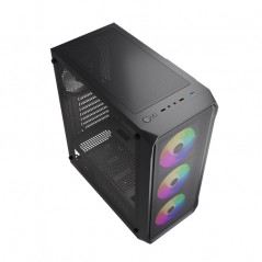 Components - Dutzo C321 Midi Tower-chassi med sida i härdat glas och ARGB