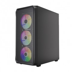 Dutzo C321 Midi Tower-chassi med sida i härdat glas och ARGB