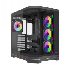 Dutzo C830 Panorama Midi Tower-chassi med två sidor i härdat glas och ARGB