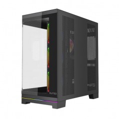 Components - Dutzo C830 Panorama Midi Tower-chassi med två sidor i härdat glas och ARGB