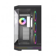 Dutzo C830 Panorama Midi Tower-chassi med två sidor i härdat glas och ARGB