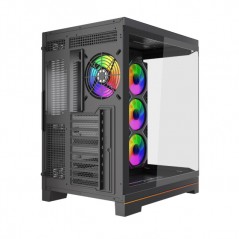 Components - Dutzo C830 Panorama Midi Tower-chassi med två sidor i härdat glas och ARGB