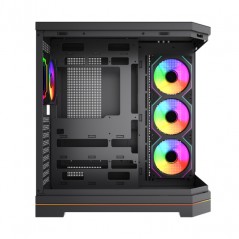 Components - Dutzo C830 Panorama Midi Tower-chassi med två sidor i härdat glas och ARGB