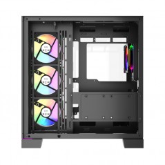 Components - Dutzo C830 Panorama Midi Tower-chassi med två sidor i härdat glas och ARGB