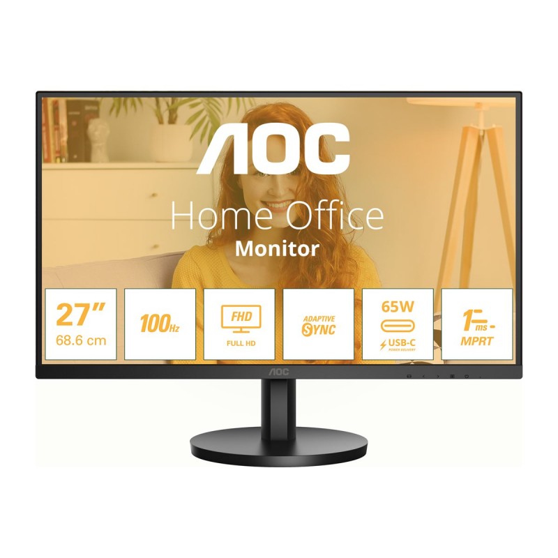 Computer monitor 25" or larger - AOC 27B3CA2 27" Full HD LED-skärm med IPS-panel och USB-C PD65W