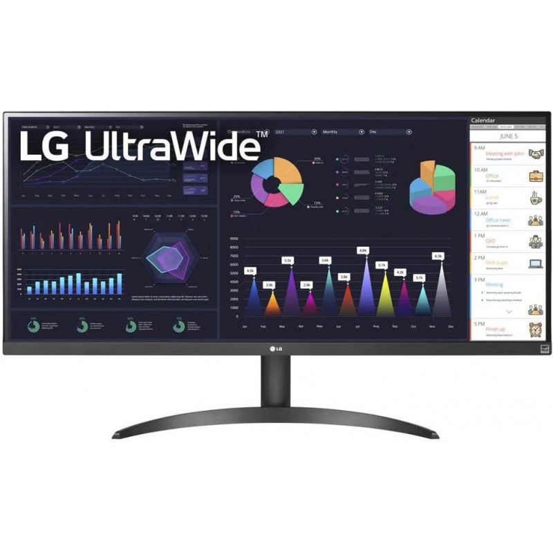 Computer monitor 25" or larger - LG 34WQ500-B 34" ultrabred 100 Hz 2560 x 1080 skärm med IPS-panel