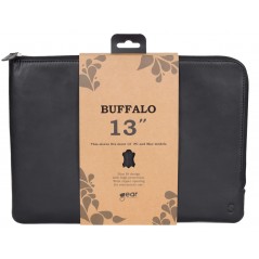 Computer sleeve - Buffalo handgjort laptopfodral i äkta läder upp till 13"