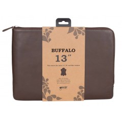 Computer sleeve - Buffalo handgjort laptopfodral i äkta läder upp till 13"
