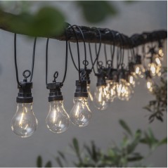 Light string - 8 meters ljusslinga med 20st LED-lampor i form av glödlampor (fyndvara)