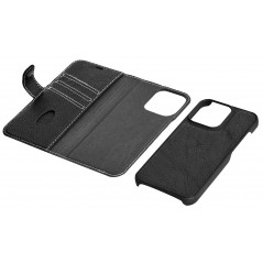 Essentials 2-i-1 plånboksfodral till iPhone 13 mini i äkta läder