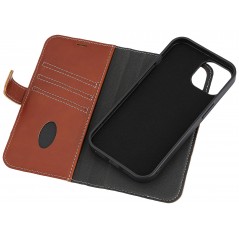Essentials 2-i-1 plånboksfodral till iPhone 13/14/15 i äkta läder
