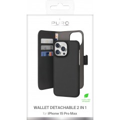 Puro 2-i-1 detachable plånboksfodral till iPhone 15 Pro Max