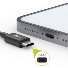 Phone Wall charger - Universal 15W USB-C väggladdare med 1.5m kabel, svart