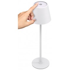 Outdoor Lamps - Laddningsbar varmvit bordslampa för inom- och utomhusbruk, dimbar (svart/vit)