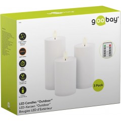 LED-ljus - Set med 3 LED-ljus med realistisk låga för inom- och utomhusbruk