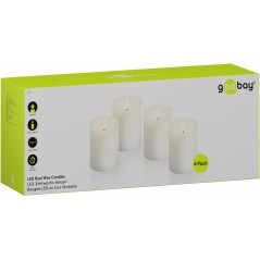 Set med 4 LED-ljus med äkta vax och realistisk låga H x Ø: 10 x 7.5 cm