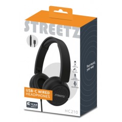 On-ear - Streetz Hörlurar med USB-C kontakt, HC210
