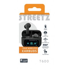 Wireless - Streetz T600 True Wireless In-Ear headset med aktiv brusreducering, touchscreen