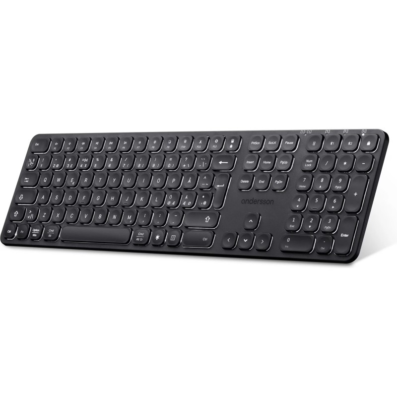 Bluetooth Keyboards - Andersson trådlöst Bluetooth-tangentbord med bakgrundsbelysning