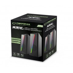 Computer Speaker - Esperanza datorhögtalare med belysning och 3.5 mm + USB-ström