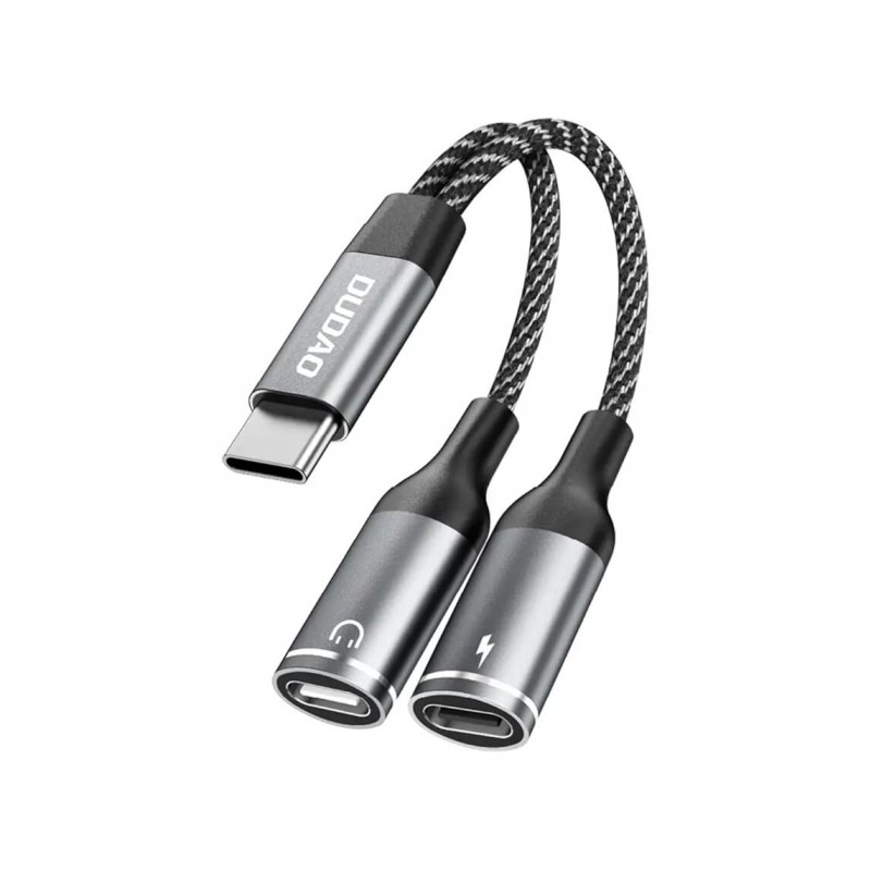 USB-C - Dudao USB-C till 2x USB-C-adapter för hörlurar och laddning
